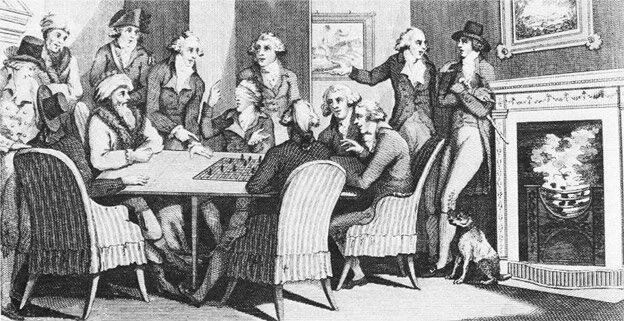 Above: François-André Philidor playing blindfolded at Parsloe’s Chess Club in London in the 1780s. ( Credit: Courtesy Edward Winter).